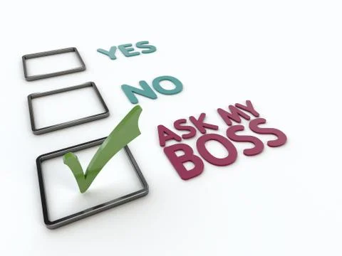 Yes or No or Ask my Boss Checklist Stock Illustration