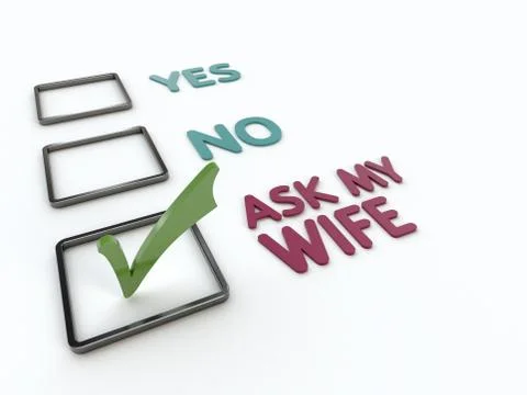 Yes or No or Ask my Wife Checklist Illustrazione stock