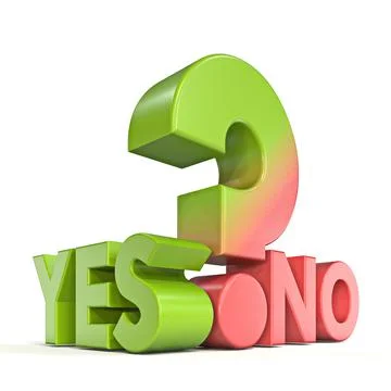 Yes OR No question 3D Stockillustratie