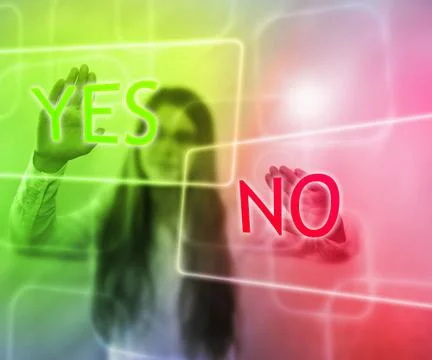 Yes or no on touch screen Stock Illustration