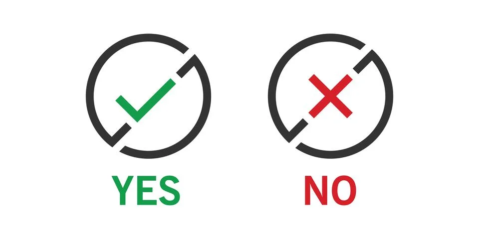 Yes or No vector icon Stock Illustration