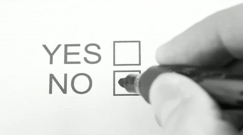 Yes No Vote Ticking Yes Box Stock Footage Video (100% Royalty-free)  15920737