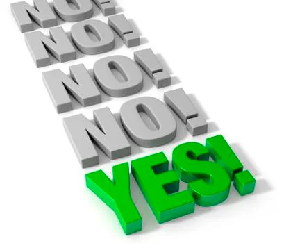 Yes overcomes no Stock Illustration