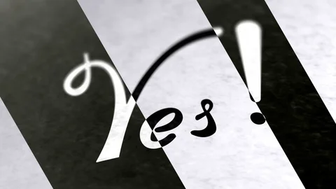 "Yes!" in the page. Negative image. Looping footage has 4K resolution. Stock-Footage 105084513