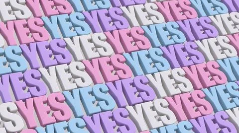 YES pattern. Typography design. Abstract illustration, 3d render. Stock Illustration