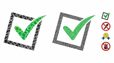 Yes poll Composition Icon of Rugged Parts 스톡 일러스트