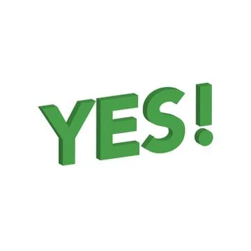 Yes positive icon simple 3d  Stock Illustration