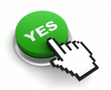 Yes push button concept  3d illustration Illustrazione stock