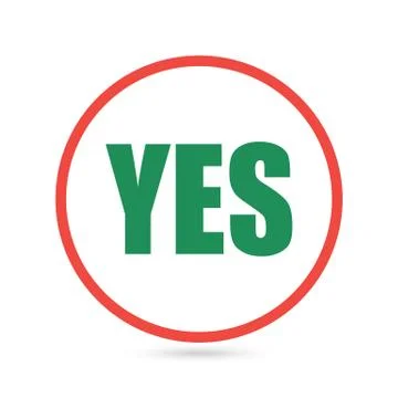 Yes red circle button icon. Cartoon illustration of yes red circle button vec Stock Illustration