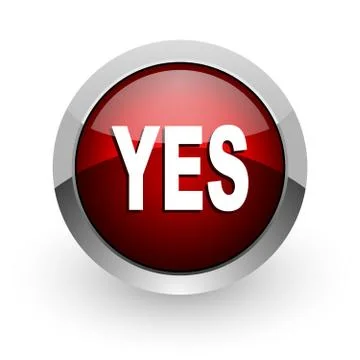 Yes red circle web glossy icon. Stock-Illustration