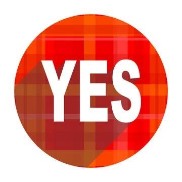 Yes red flat icon isolated. Stock-Illustration