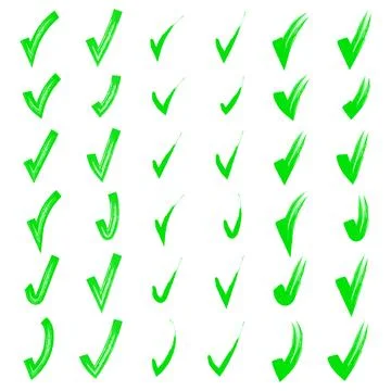 Yes shape. Pencil green scribble sketches isolated on white background. Vecto Stock Illustration