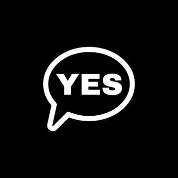 The YES speech bubble icon. Yes symbol. Flat Stock Illustration