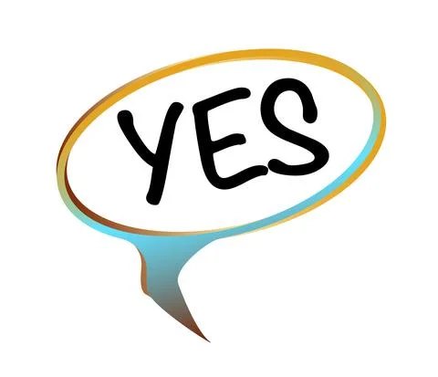 Yes Speech Bubble Illustrazione stock