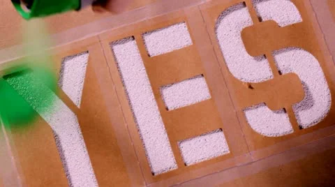 "YES" stencil Video stock 12733156