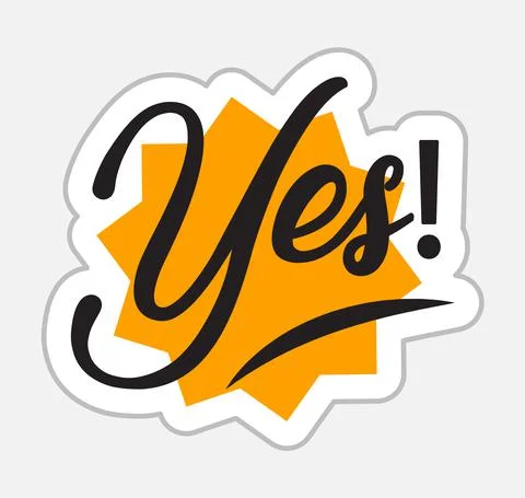 Yes! sticker in retro style Ilustração Stock