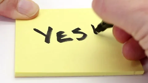 Yes Sticky Note Message Stock Footage 289589095