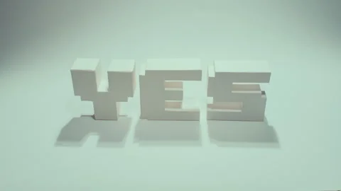 Yes stop motion letters animation Stock Footage 274390538