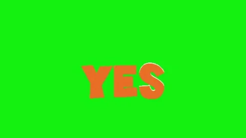 Yes text animation on green screen Stock Footage 329140119