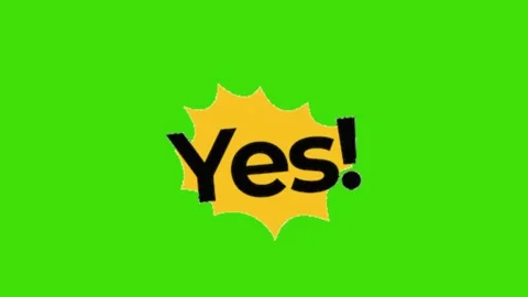 Yes text animation on green screen 動画素材 329969986