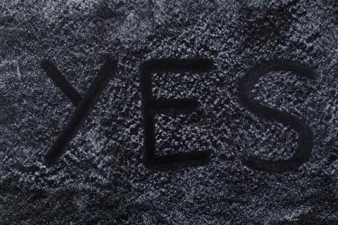 YES text on Chalkboard Stock Photos