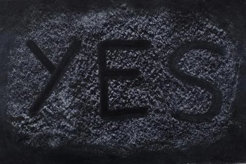 YES text on Chalkboard Stock Photos