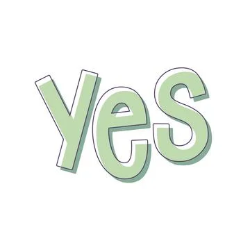 Yes text design Stock Illustration