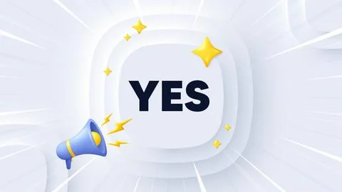 Yes text tag. Approved ok message. Neumorphic sunburst banner. Vector 스톡 일러스트