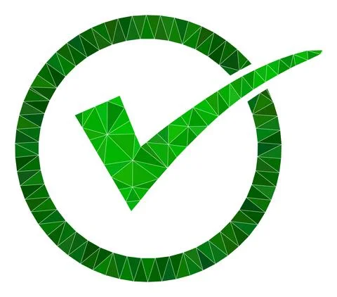 Yes Tick Lowpoly Mocaic Icon Stock Illustration