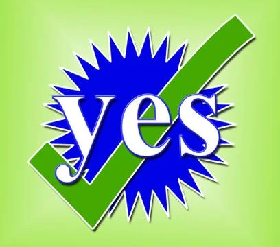 Yes tick representing okay yeah and alright Stock Illustration