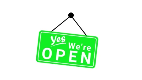 Yes We Are Open Hanging Sign Store Open Door Sign 4K Stock Footage 333244330