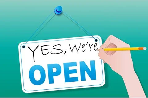Yes, we are open Stock Illustration