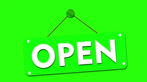 Yes We Are Open Sign Motion Graphic Green Screen Video Stock Footage 334136496