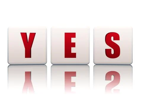 Yes in white blocks. Stockillustratie