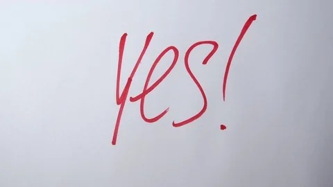 YES! On A White Paper Stock Footage 72281595