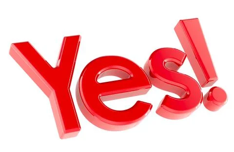 Yes word from 3d letters. 3D rendering Stock Illustration