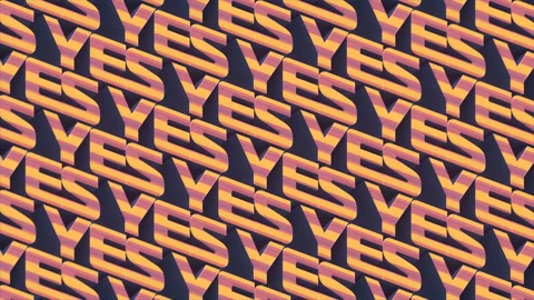 YES word from 3d letters digital loop animation. 3d rendering 4K, UHD Stock Footage 155292897