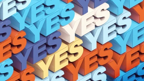 Yes word from 3d letters Stock-Footage 130024976