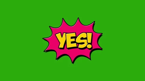 Yes word animation Comics speech bubbles. Vídeos de archivo 253716693
