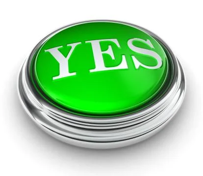 Yes word on green button Stock Illustration