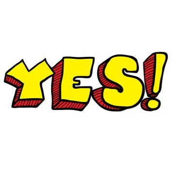 Yes word Stock Illustration