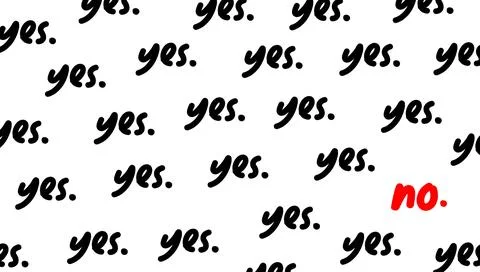 Yes. word pattern background. writing on a white board. suggestion of success Stock Illustration