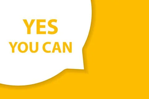 Yes you can speech bubble banner vector with copy space for business, marketi Stock Illustration