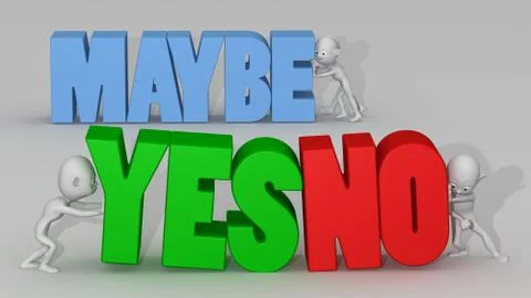 Yesno maybe white Stock Illustration