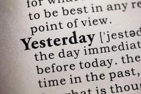 Yesterday Stock Photos