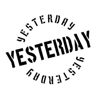 Yesterday rubber stamp 스톡 일러스트
