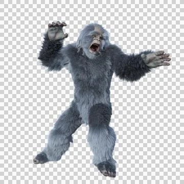 Yeti in fighting pose. Stock Illustration
