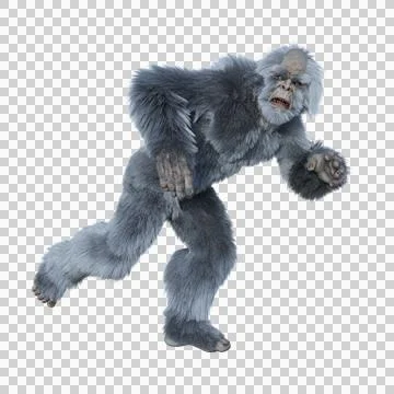 Yeti running away scared. Illustrazione stock