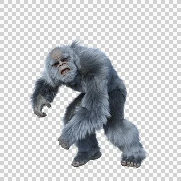 Yeti running to the side. Stock Illustration