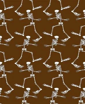 Yeti skeleton pattern seamless. Bigfoot skull background. Abominable snowman  Stock Illustration